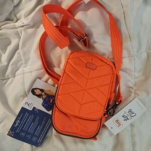 Lug Orange Quilted Crossbody Bag